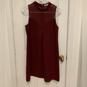 BCBG Generation XS Maroon Dress w/Sheer Accent at top